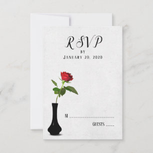 mariage rose rouge unique RSVP dans le vase