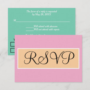 Mariage Rose Sable de Plage Vert Seafoam RSVP