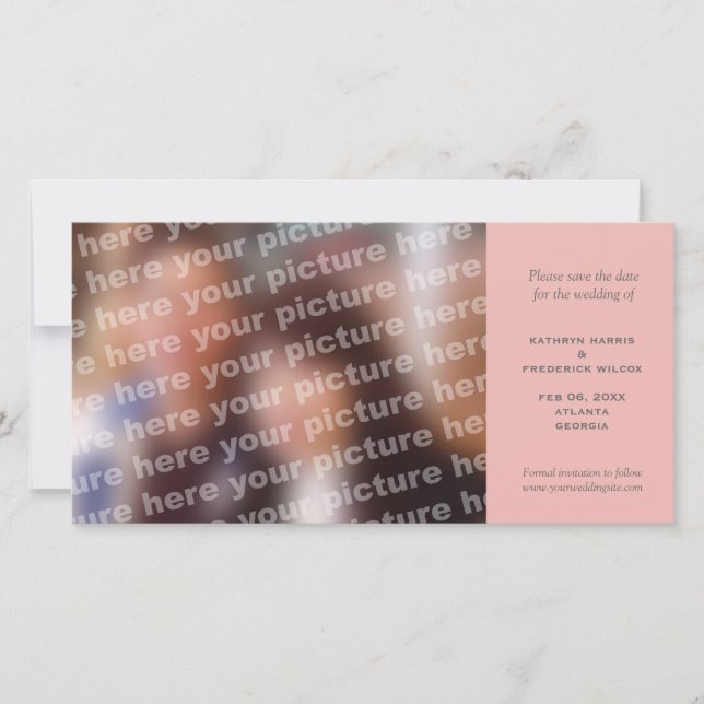 Mariage rose simple enregistrer la date faire-part (Devant)