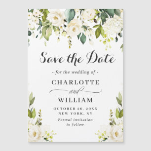Mariage Roses blanches Enregistrer la date Carte m