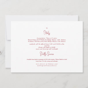 Mariage rouge et blanc détails II Invitation