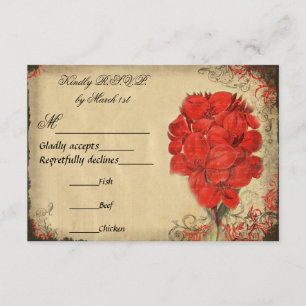 Mariage Rouge Floral Vintage RSVP