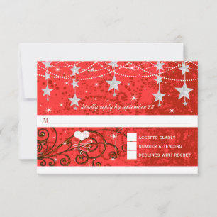 Mariage rouge plus léger sous les étoiles RSVP