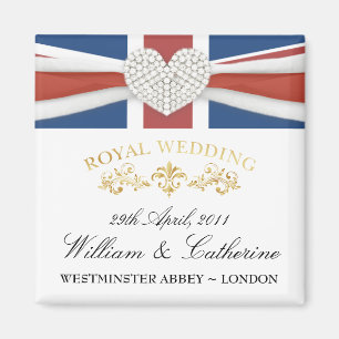 Mariage royal - aimant de souvenir de William et