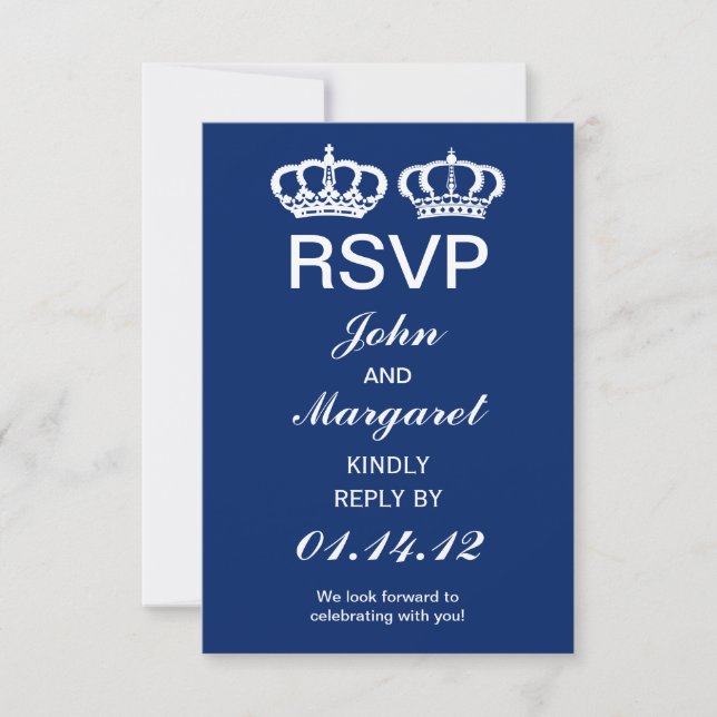 Mariage royal bleu RSVP (Devant)