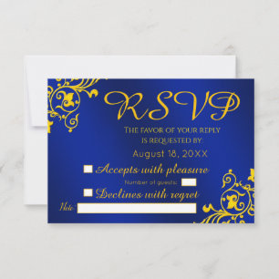 Mariage Royal Blue et Gold RSVP