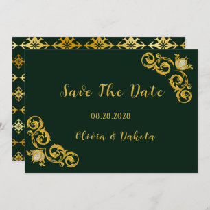 Mariage Royal Vert et Or Enregistrer les cartes de
