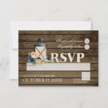 Mariage RSVP à échelle et à lanterne rustique
