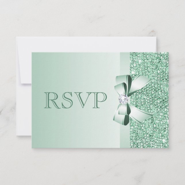 Mariage RSVP à la menthe, à la botte et au diamant (Devant)