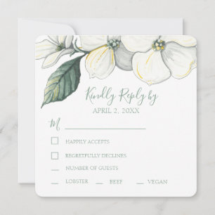 Mariage RSVP Aquarelle Dogwood Blooms
