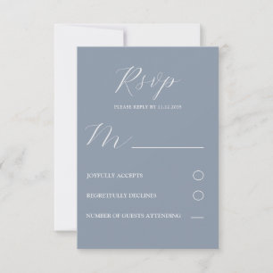 Mariage RSVP bleu et blanc simple