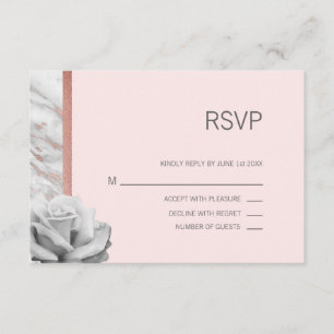 Mariage RSVP Blush Rose Gold Foil & Grey