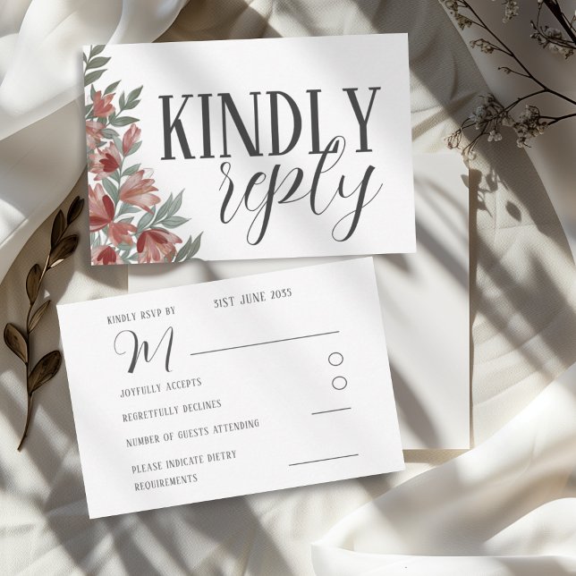 Mariage RSVP Botanique Moderne en Terracotta (Créateur téléchargé)