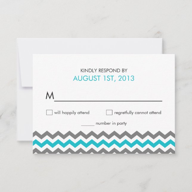 Mariage RSVP Chevron Zigzag Répondre Cartes (Devant)
