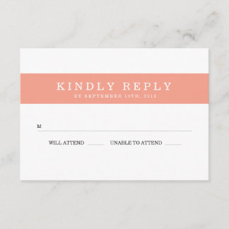 Mariage RSVP Chic Coral Stripes