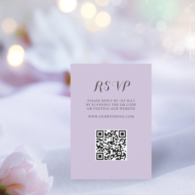 Mariage RSVP de code QR simple et violet (Créateur téléchargé)