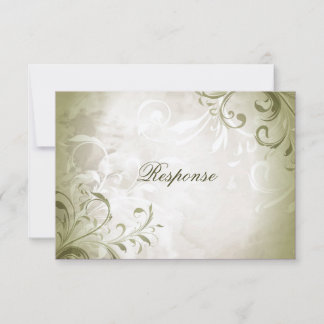 Mariage RSVP Elegant Vintage Foliage & Swirl