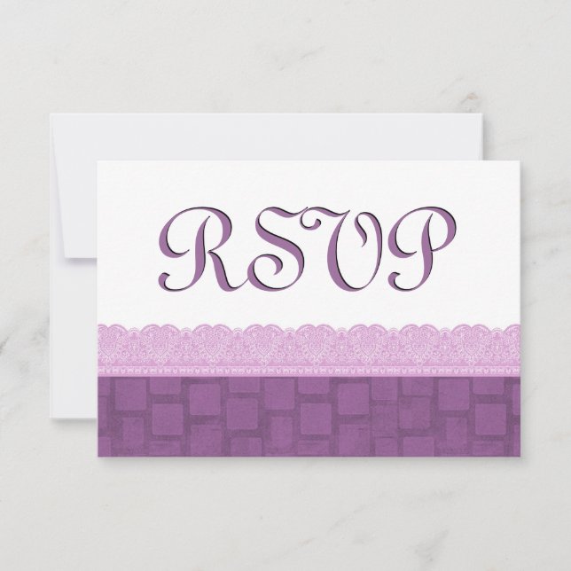 Mariage RSVP en dentelle violette (Devant)