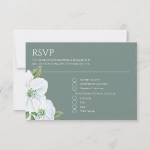 Mariage RSVP Fleur Pomme Blanche
