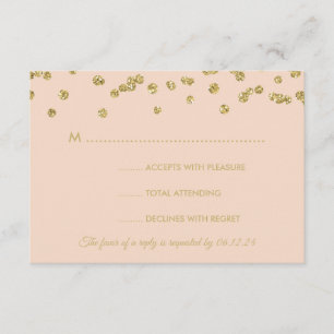 Mariage RSVP Gold Faux Parties scintillant Confett