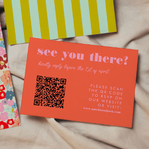 Mariage RSVP Gras rouge et rose du code QR