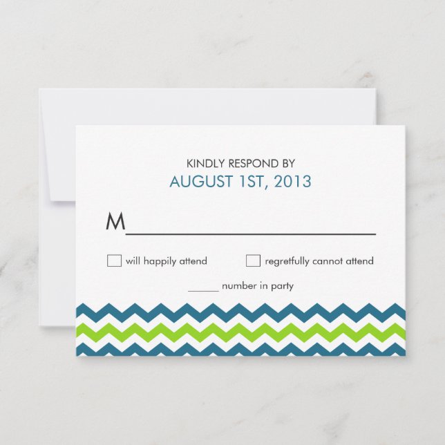 Mariage RSVP moderne Chevron Zigzag (Devant)