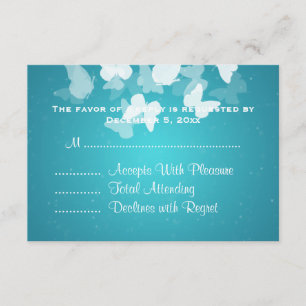 Mariage RSVP papillons insaisissables Bleu