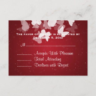 Mariage RSVP papillons insaisissables Rouge