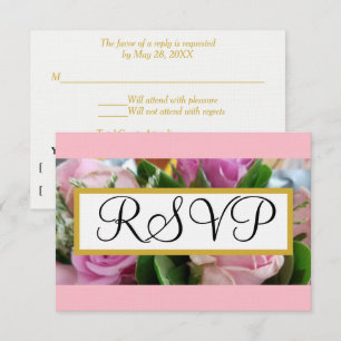 Mariage RSVP : Pastel Rose Roses Or