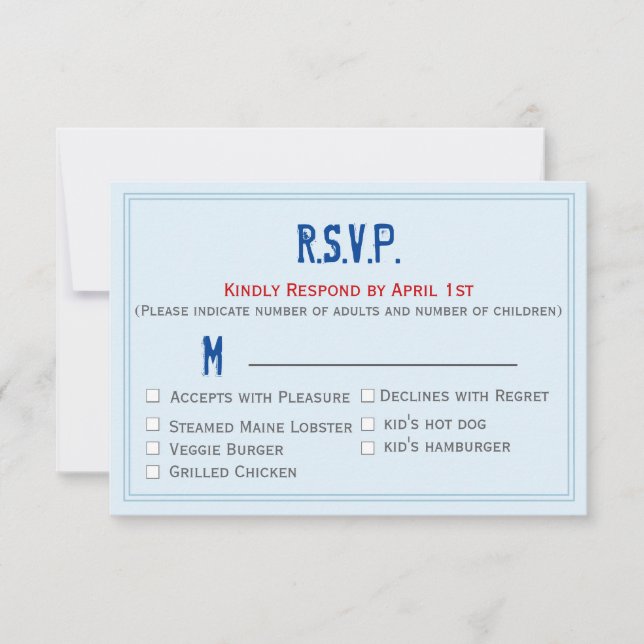 Mariage RSVP pour la collection d'états (Devant)
