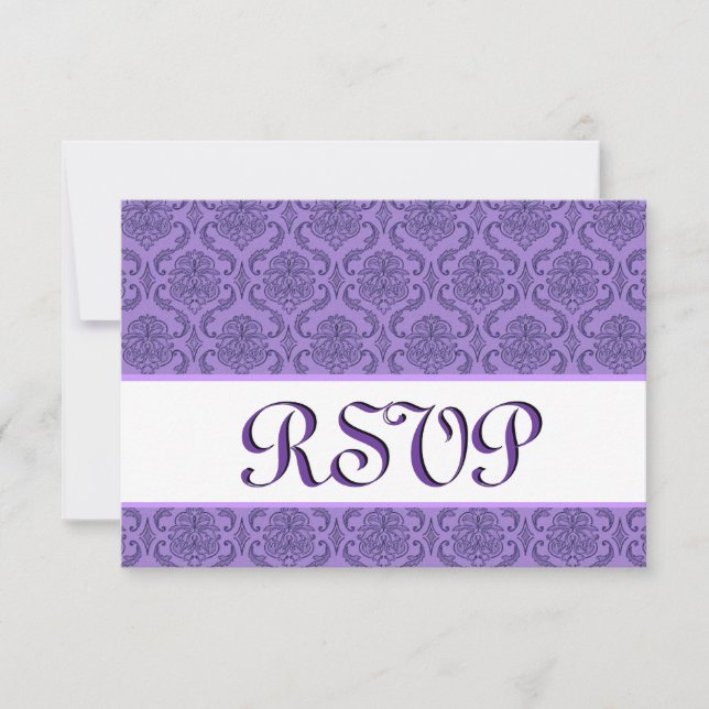 Mariage RSVP Rich violet et blanc (Devant)