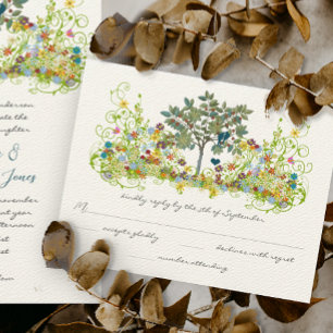 Mariage RSVP Turquoise Oiseaux Amour Vintage Tourb