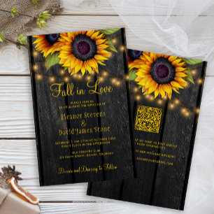 Mariage rustique automnal code QR tout-en-un