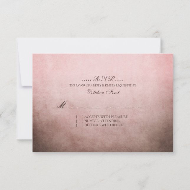 Mariage rustique Brown et rose bohème RSVP (Devant)