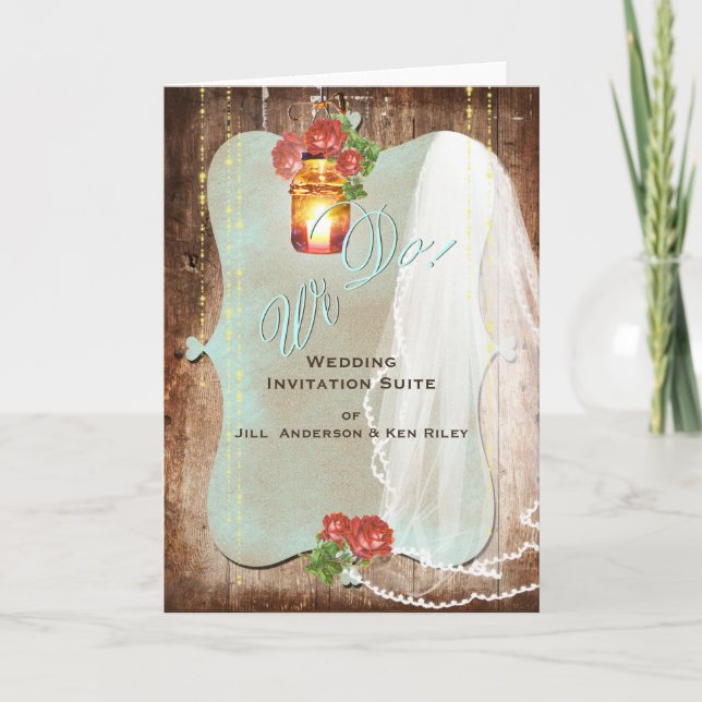 Mariage rustique ~ Carte d'invitation (Devant)