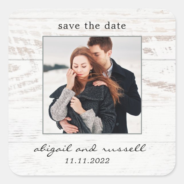 Mariage Rustique Chic Enregistrer Les Stickers Dat (Devant)