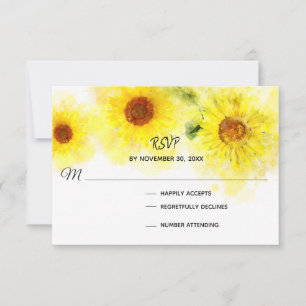 *~* Mariage rustique de tournesol jaune RSVP