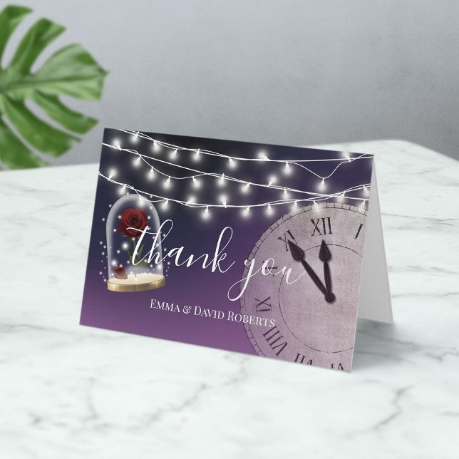 Mariage rustique Fairytale Élégant Merci violet (Créateur téléchargé)