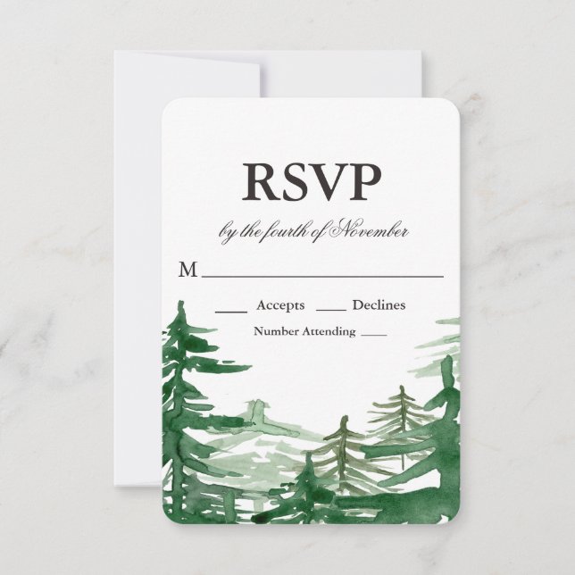 Mariage rustique Fir Tree RSVP (Devant)