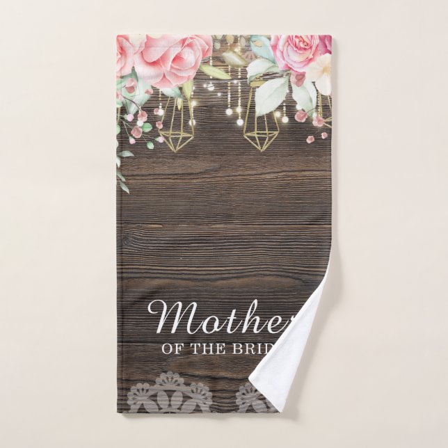 Mariage rustique Floral Mère de la mariée (Serviette à main)