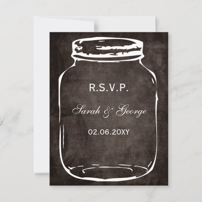 mariage rustique mason jar rsvp (Devant)