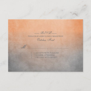 Mariage rustique orange et gris bohème RSVP