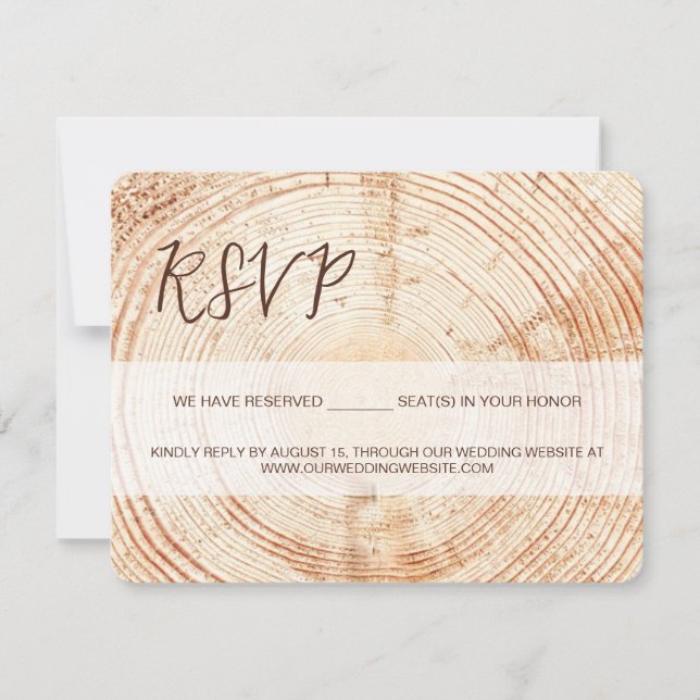 Mariage rustique RSVP SCRIPT réservé Siège (Devant)