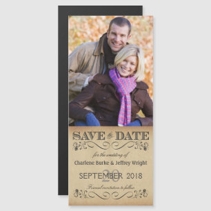 Mariage rustique Sauvez la date Invitation photo m