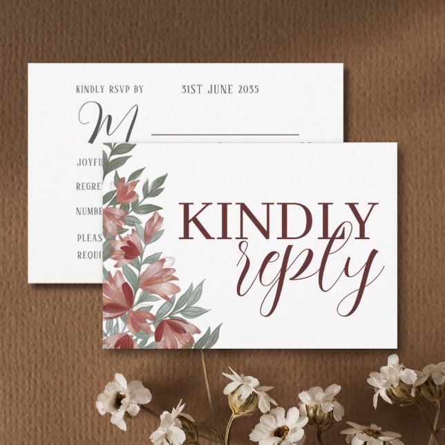 Mariage Rustique Terracotta Botanique RSVP (Créateur téléchargé)