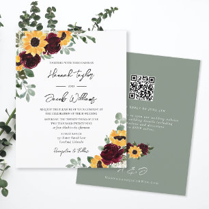 Mariage rustique tournesol budget avec Invitation