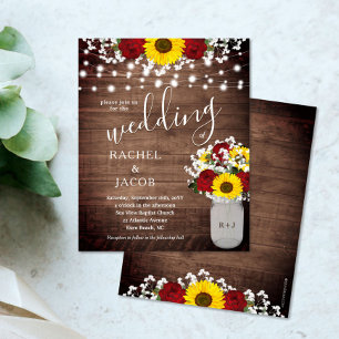 Mariage rustique Tournesols Roses Lumières de jar