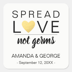 Mariage Sanitizer étiquettes d'or personnalisé