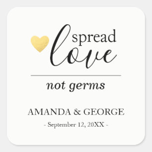 Mariage Sanitizer étiquettes d'or personnalisé