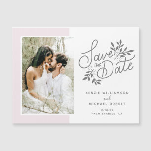 Mariage Sauvez la date Script photo Botanique Rose